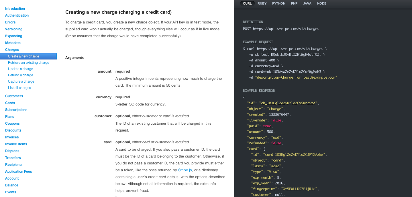 Stripe on-page doc